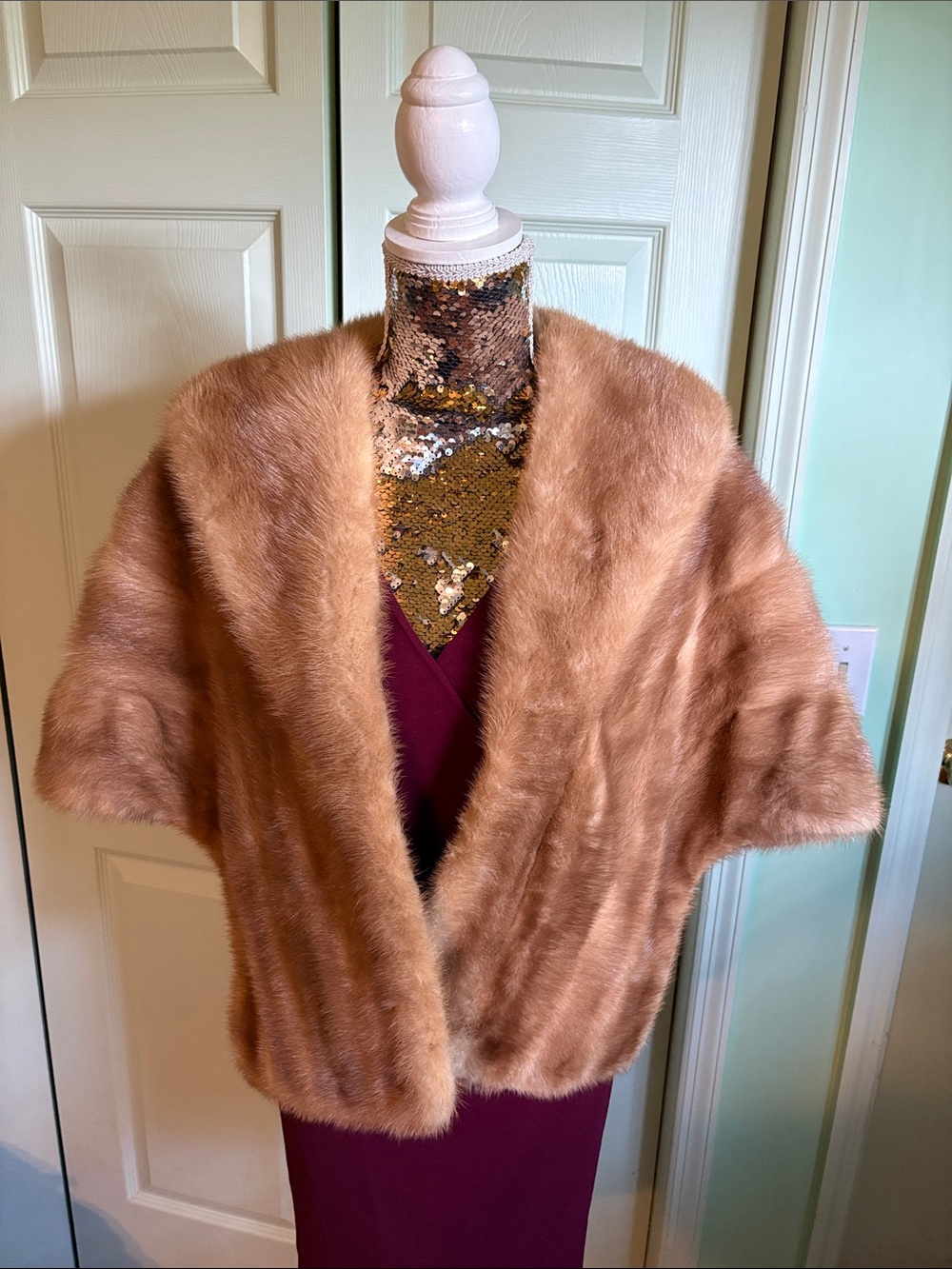 Vintage 1930’s Rose Gold Mink Fur Shrug - excellent condition-